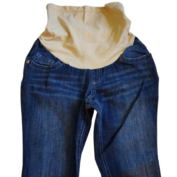 Indigo Blue Womens Straight Leg Maternity Jeans Size S 4-6 High Waist Panel - Picture 3 of 9